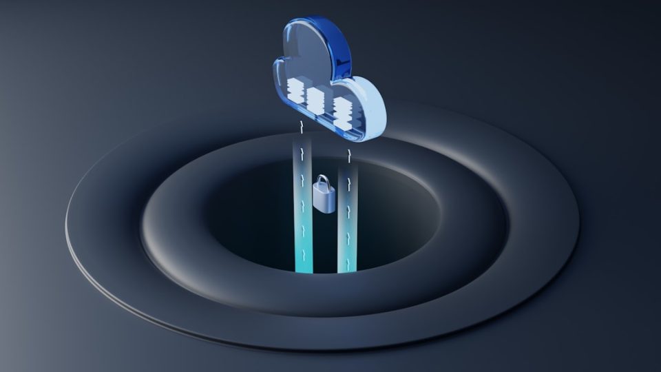 a close-up of a device server racks data center glowing connections cloud storage concept