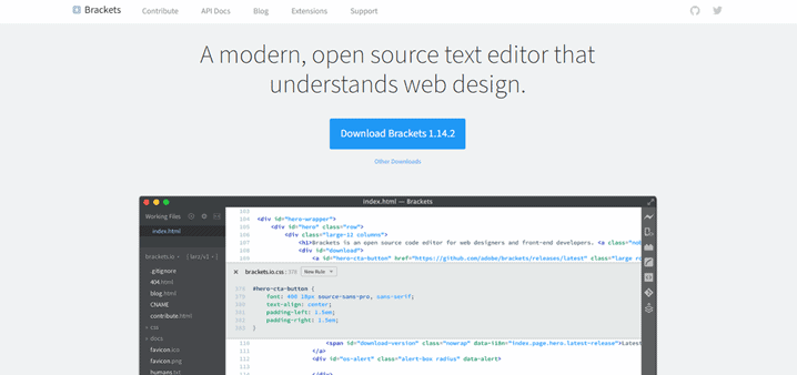 Brackets landing page