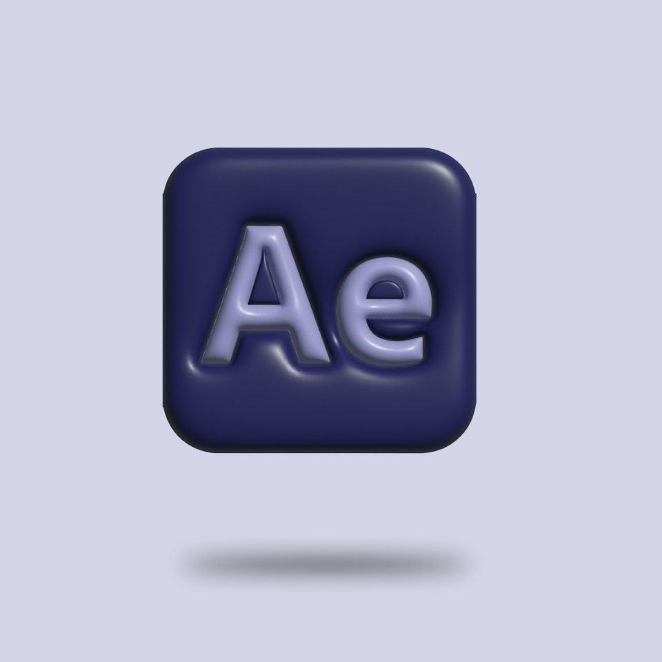 a blue square button with the word ae on it vector logo design workspace, typography tools, scalable logo preview