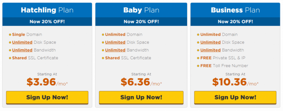 HostGator prices and plans 