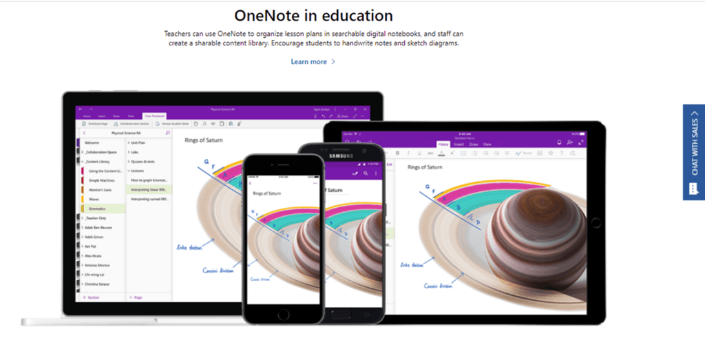 OneNote education features
