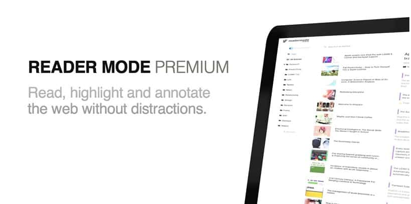 Reader Mode Premium homepage