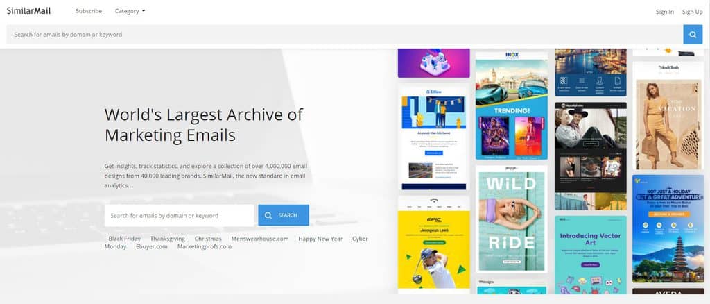 SimilarMail landing page