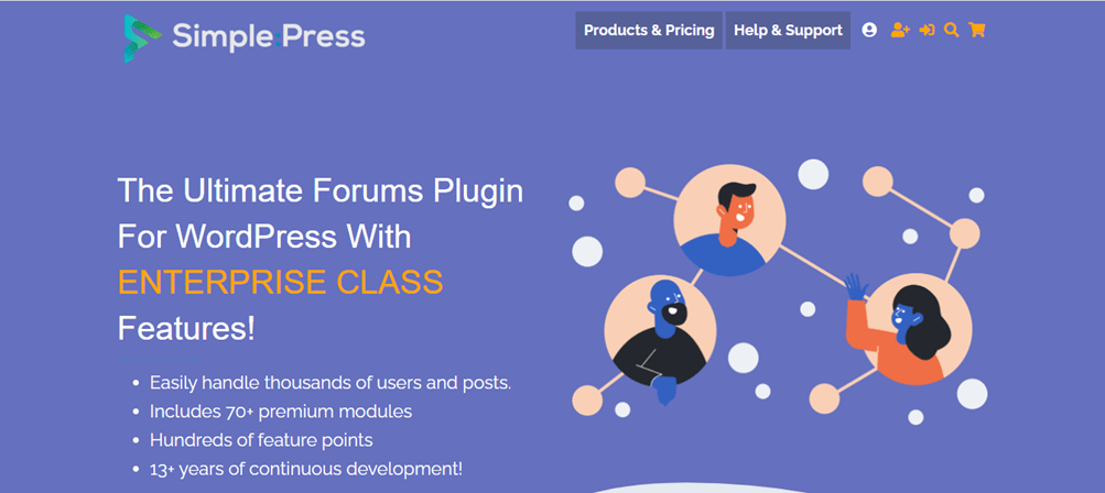 SimplePress landing page