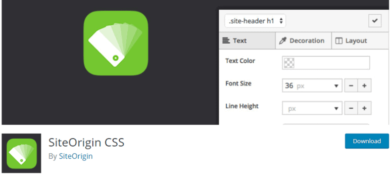 SiteOrigin CSS landing page