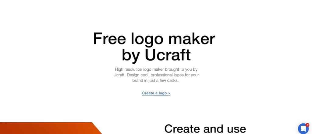 Ucraft logo maker homepage