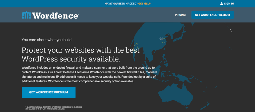 Wordfence landing page