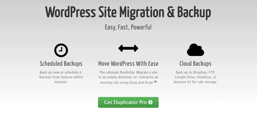 Duplicator landing page