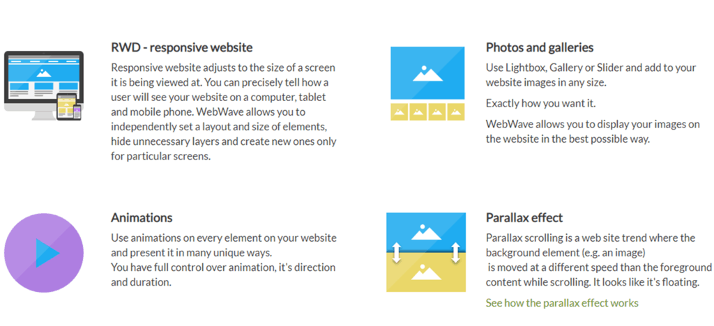 WebWave parallax and photos 