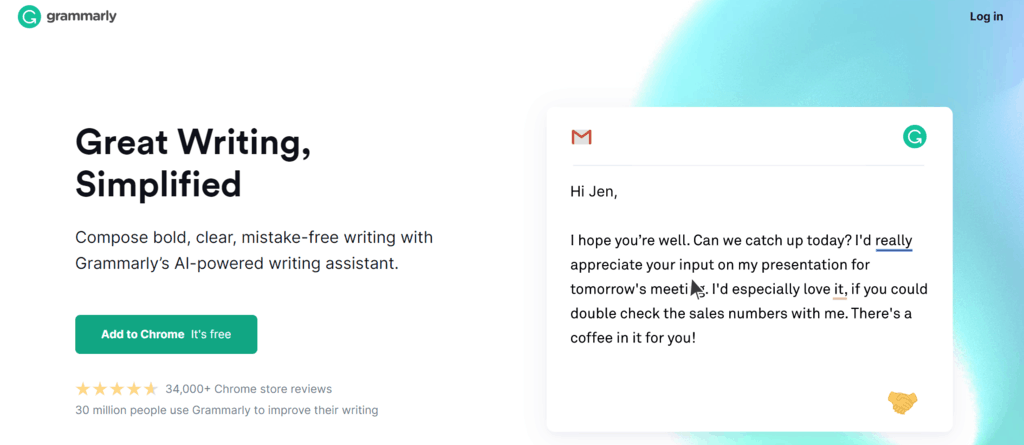 Grammarly homepage