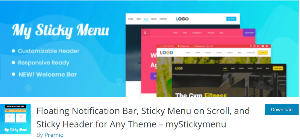 myStickymenu banner