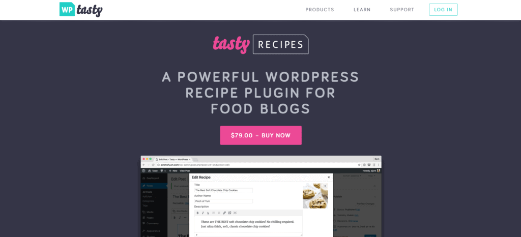 Tasty Recipes homepage