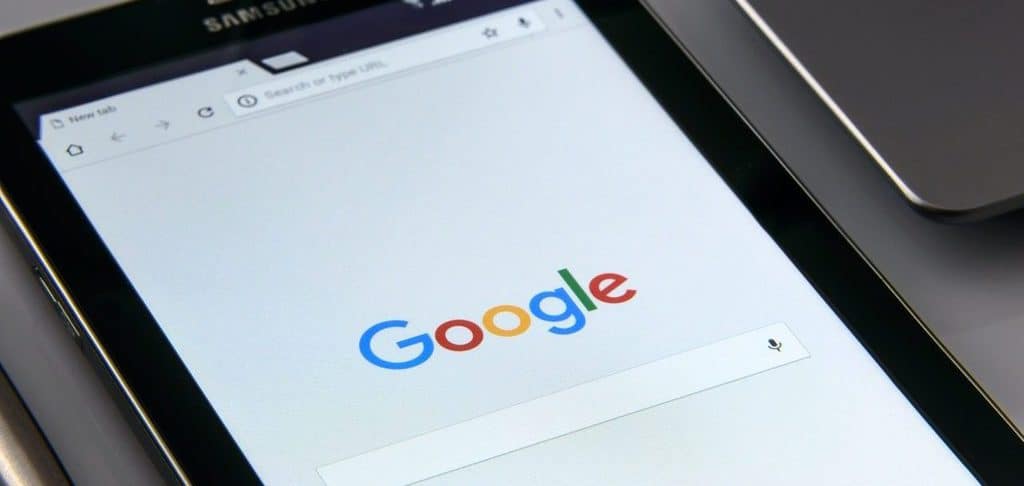 Image of Google on screen 