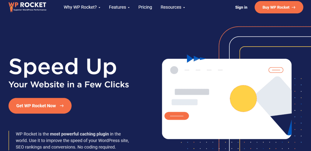 WP Rocket homepage