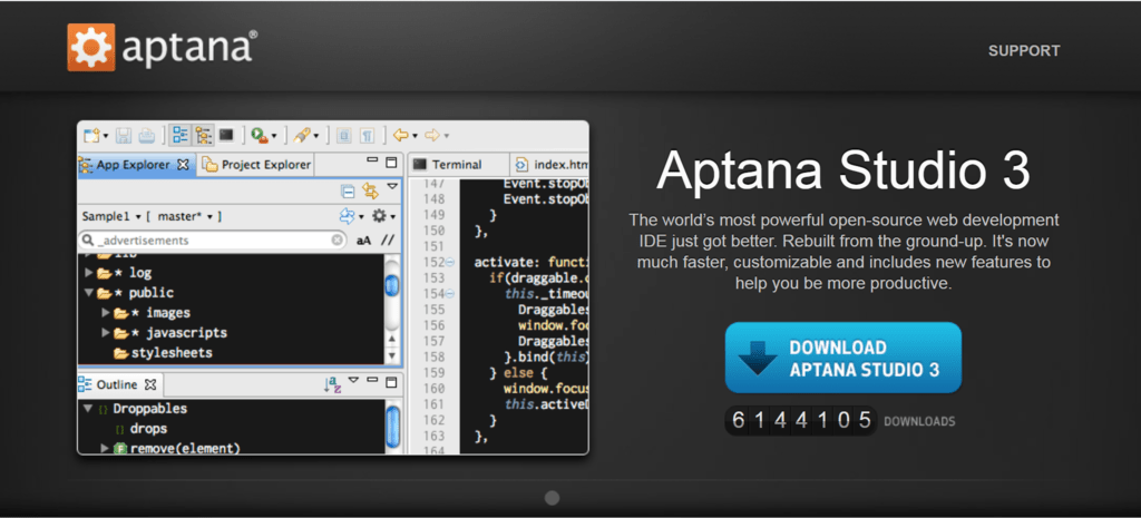 Aptana homepage