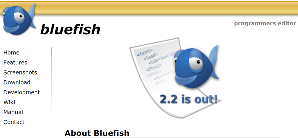 Bluefish homepage