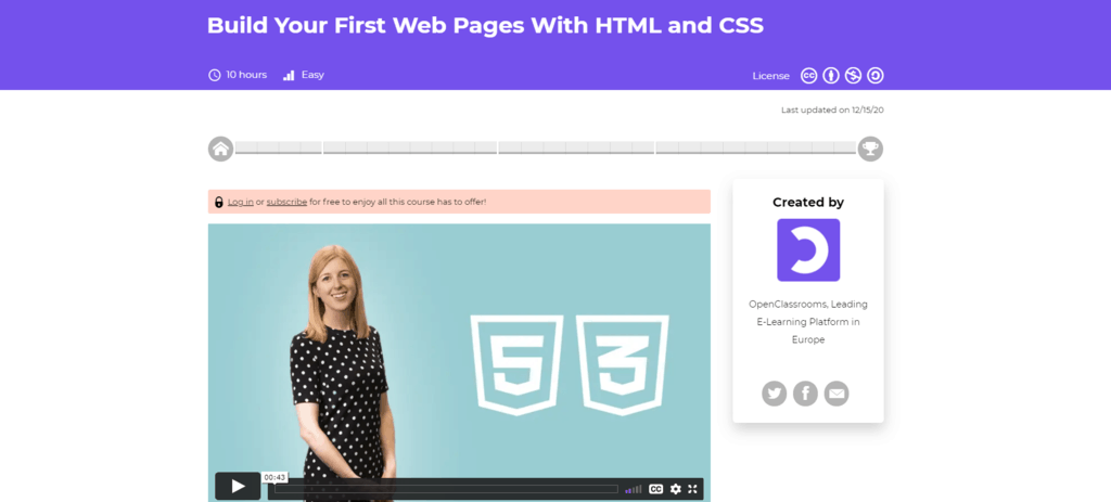 Build Your First Web Pages on OpenClassrooms