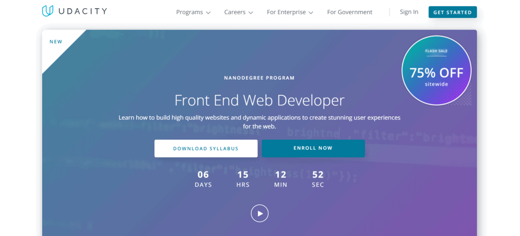 Front End Web Developer on Udacity 