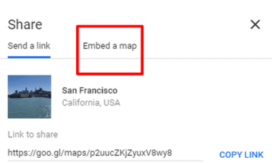 GMaps embed a map 
