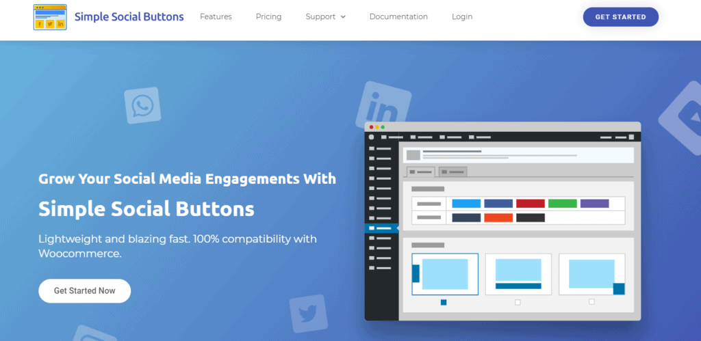 Simple Social Buttons website 