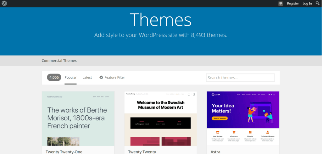 WordPress themes website