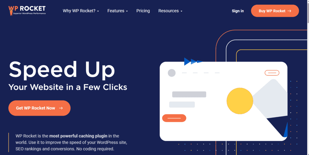 WP Rocket homepage