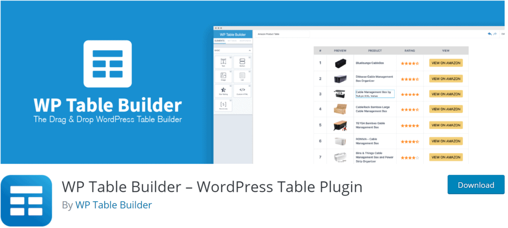 WP Table Builder banner