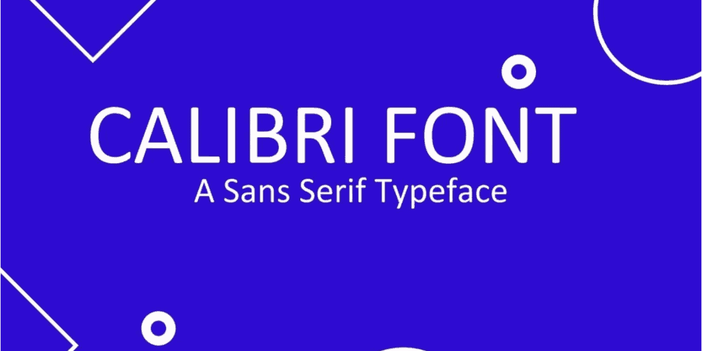 Calibri font 