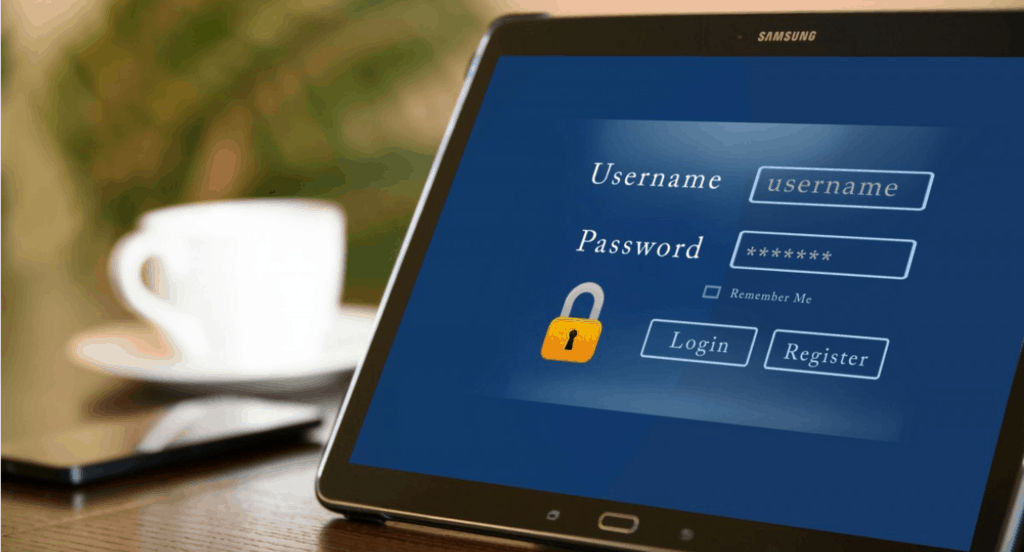 Password on tablet