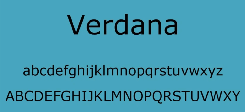 Verdana font