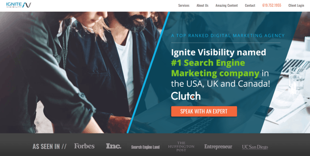 Ignite Visibility homepage