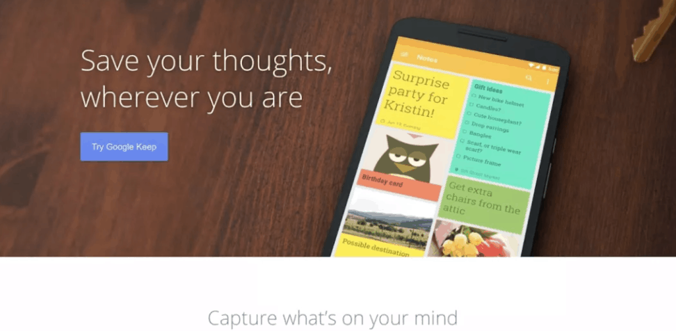 Google Keep website