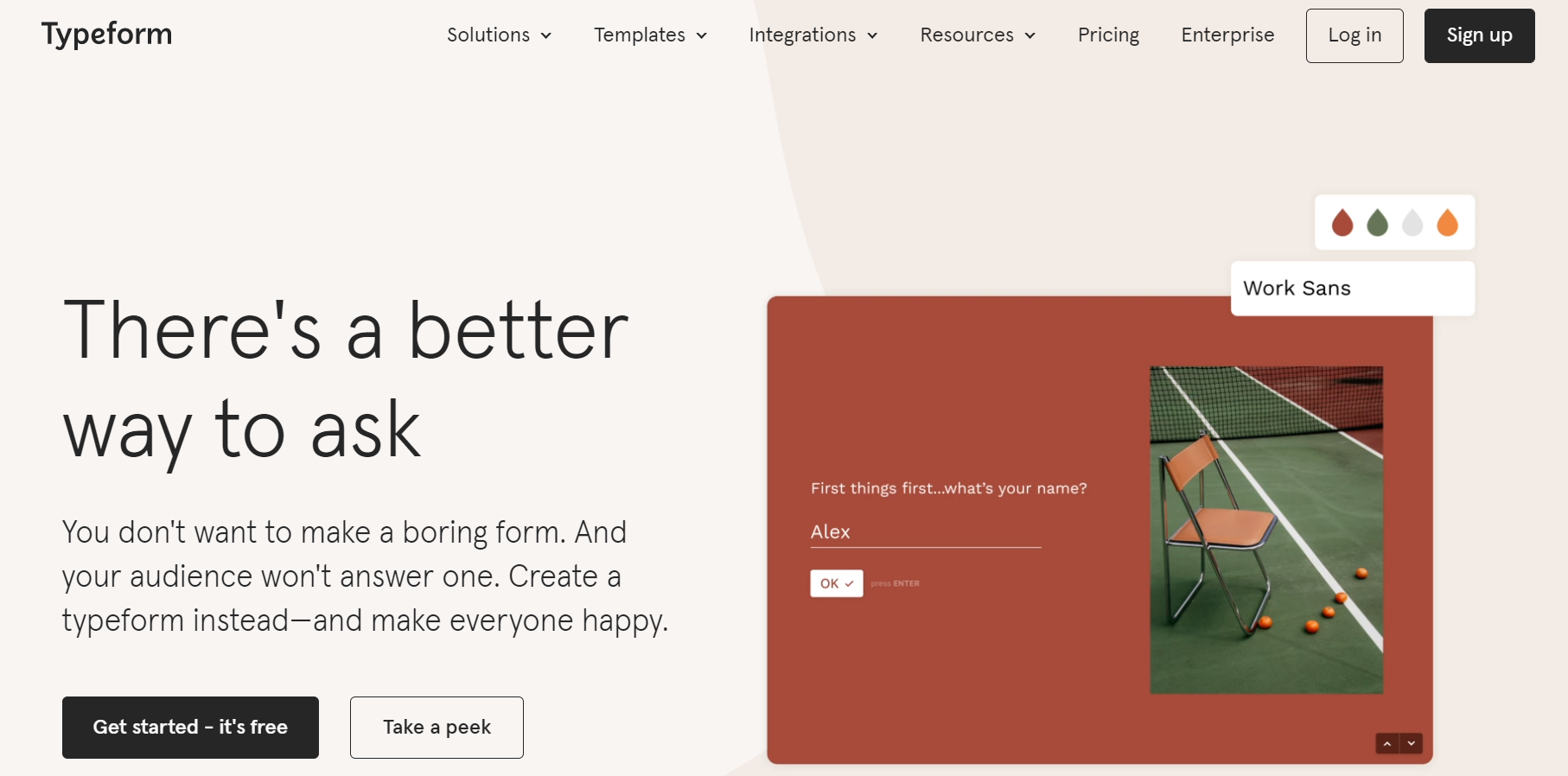 Typeform homepage