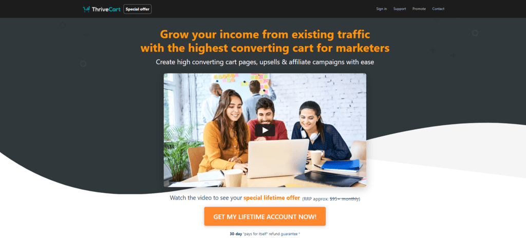 ThriveCart website