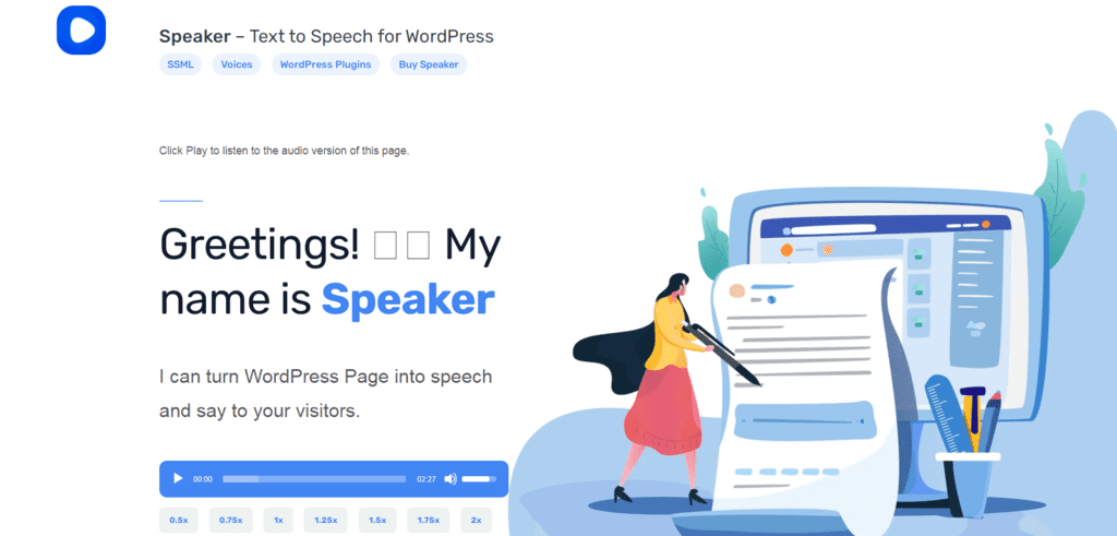 Speaker preview