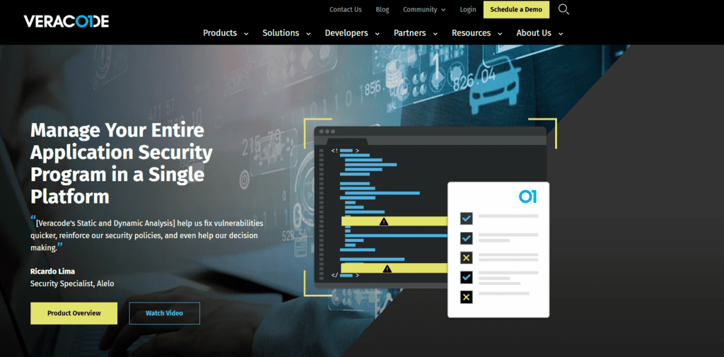 Veracode homepage