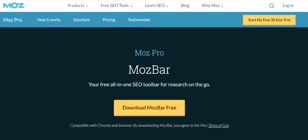 MozBar homepage