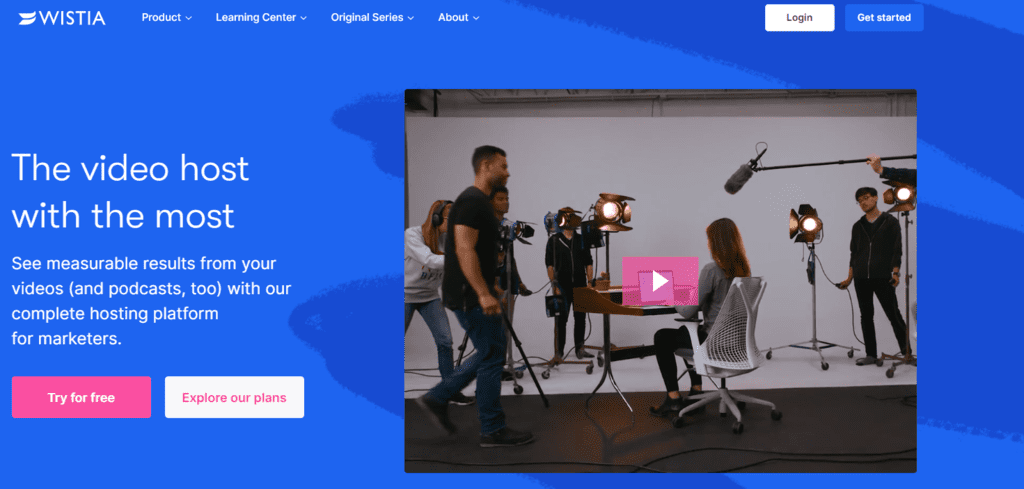 Wistia homepage