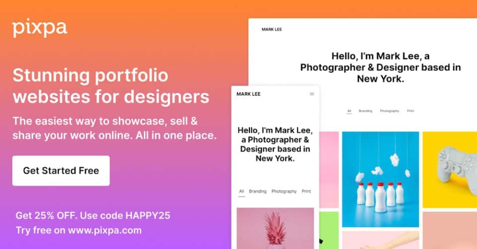 31. Pixpa – Portfolio Websites for Designers