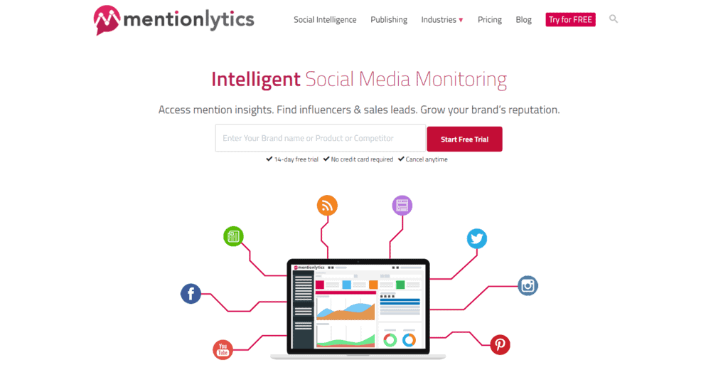 Mentionlytics homepage