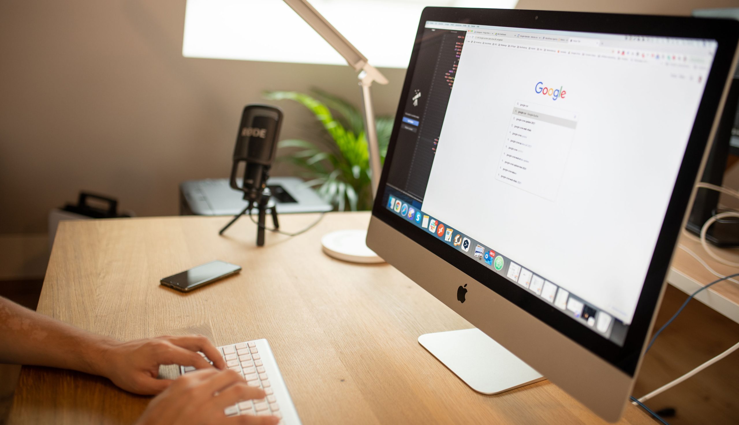 A person browsing google on imac