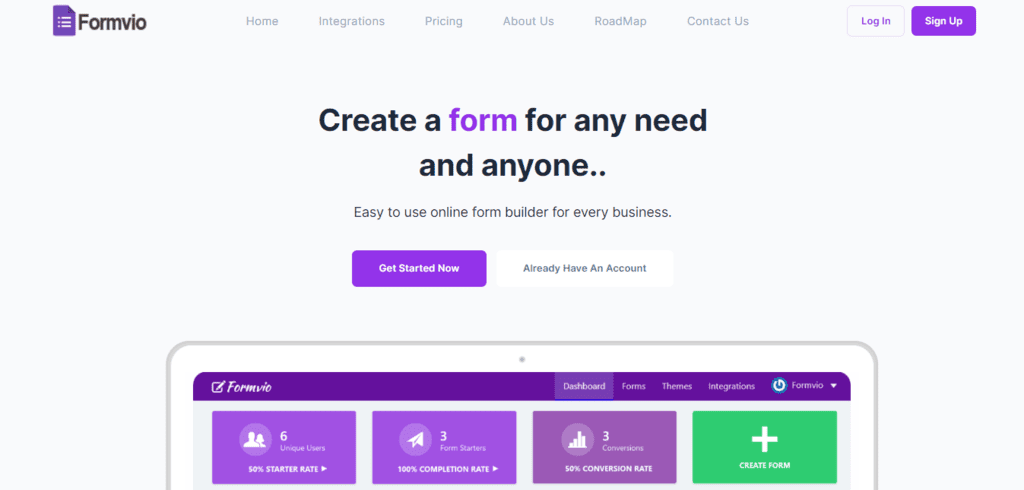 Formvio website