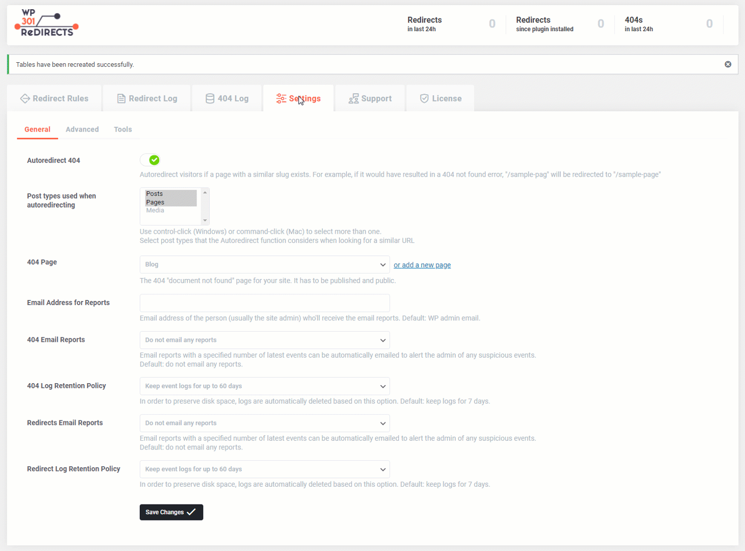 How To Use General Settings WP 301 Redirects
