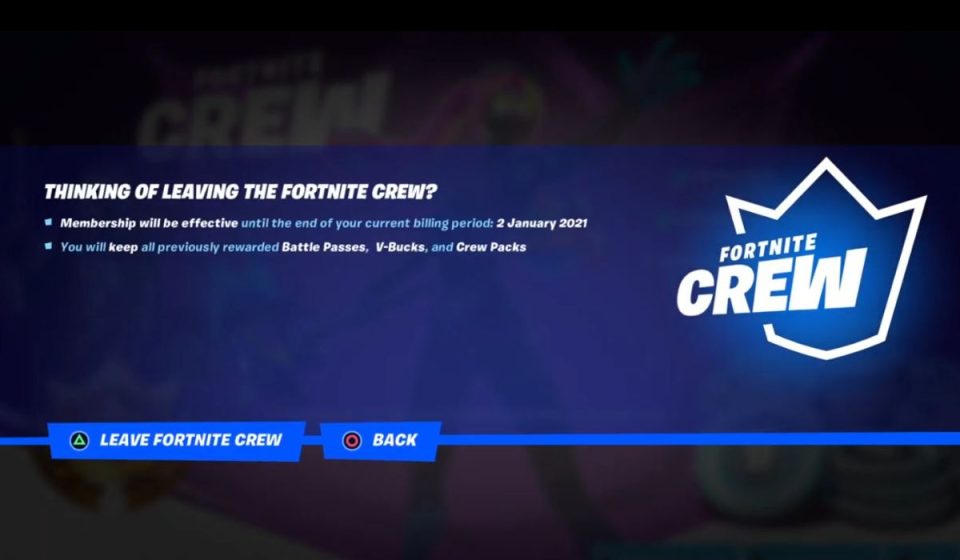 Cancel Fortnite Crew on PC (Epic Games Launcher)