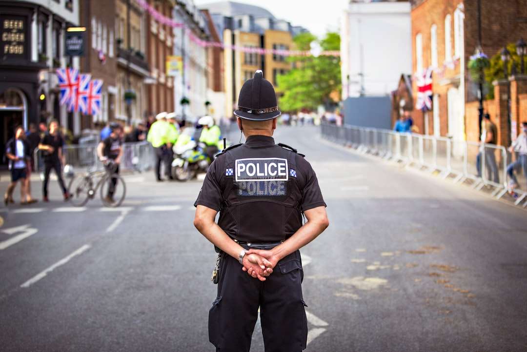 Police standing on road vpn self hosted server security terminal