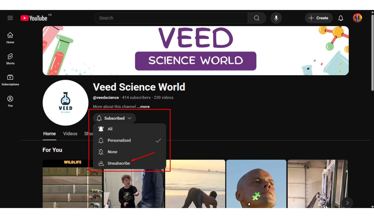 How to Unsubscribe From a YouTube Channel on Desktop
