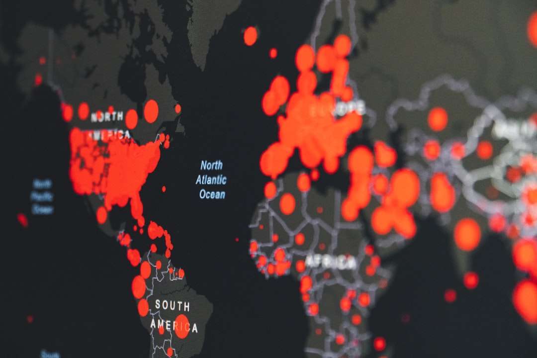 red and black heart illustration vpn server map, internet security, global network