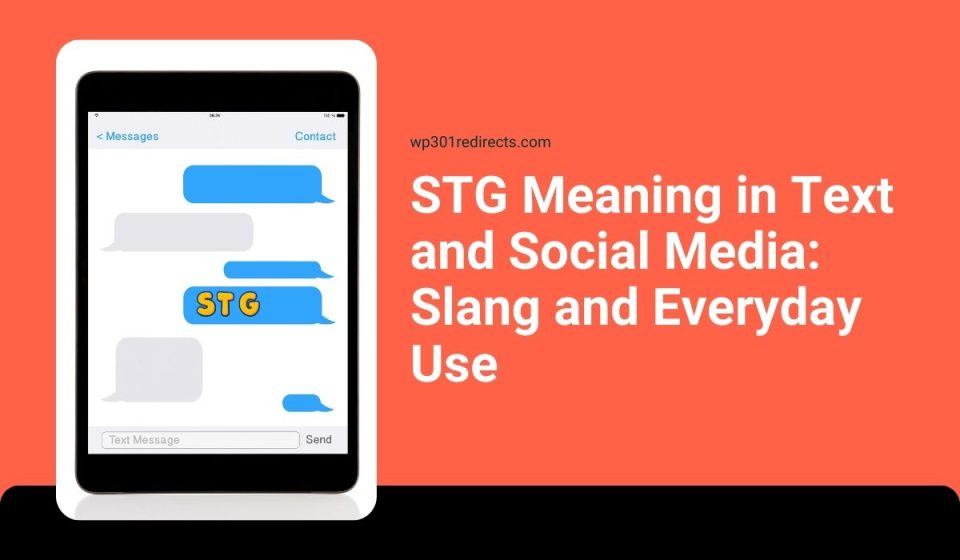 STG Meaning in Text and Social Media: Slang and Everyday Use