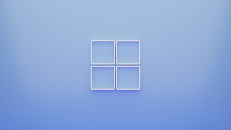 a blue background with a white square in the middle windows explorer, sorting files, file types