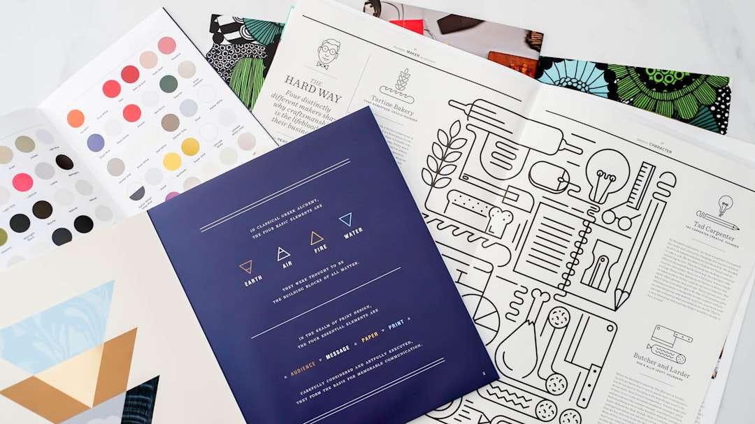 a bunch of papers that are on a table creative business card layouts, color variations, design elements